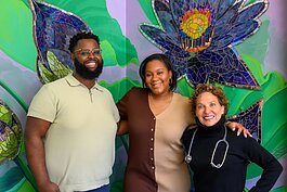 Behavioral Health Therapist Aaron Neal, Outreach & Education Manager Ashley Anderson, and Clinic Director Lori Bennett at Corner Health Center.