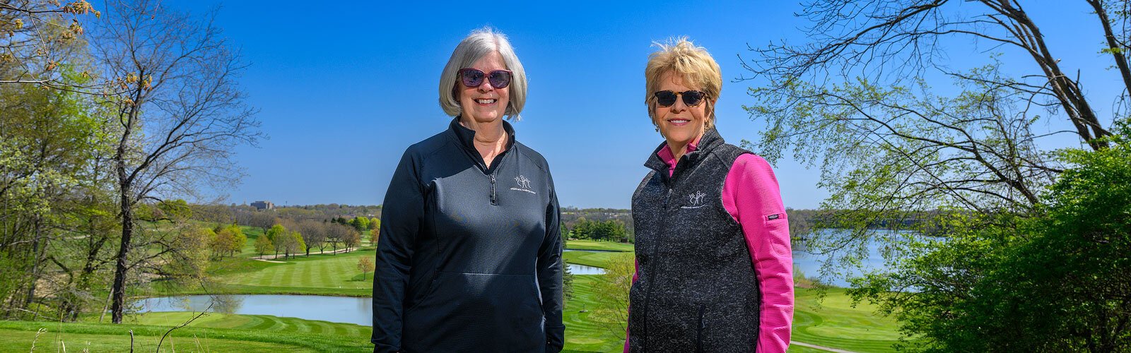 Lorrie Beaumont and Julie Piazza at the future location of the Children's Healing Center bordering Eagle Crest Golf Club