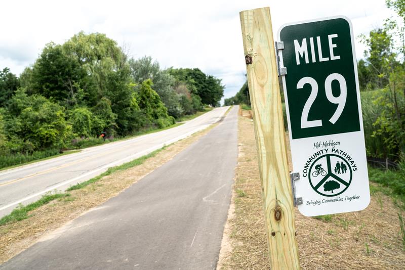 Mile Marker 29 on the MidMichigan Bike Pathway