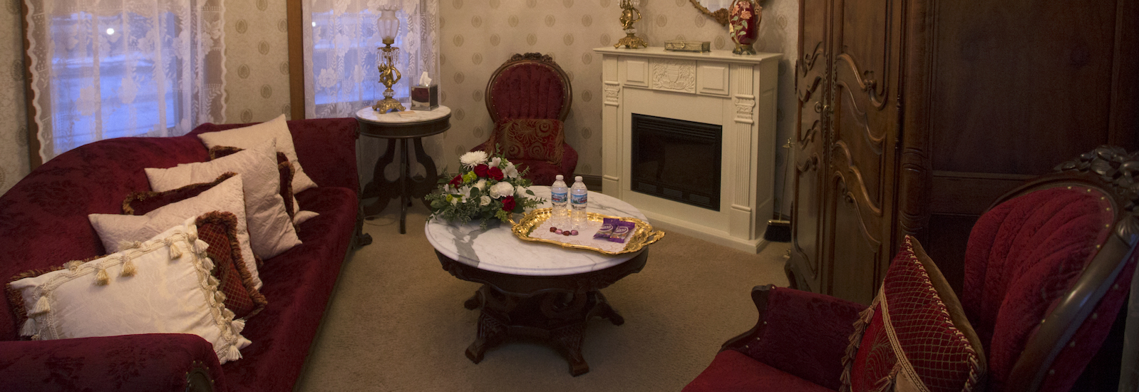 A sitting area in one of the rooms at the Ginkgo Tree Inn Bed & Breakfast in Mt. Pleasant, Michigan.