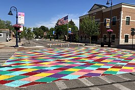 Once complete, Paint the Pavement leaves three intersections along Broadway St. with unique art.