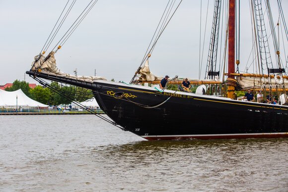 The Bluenose II, Nova Scotia’s 143-foot tall ship, returned to Bay City for the first time since 2001.