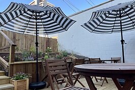 Pleasant City Umbrella Tables