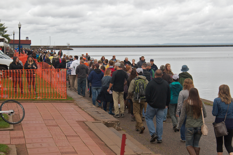 Lines filled the Lower Harbor for the U.P. Beer Fest 2016.