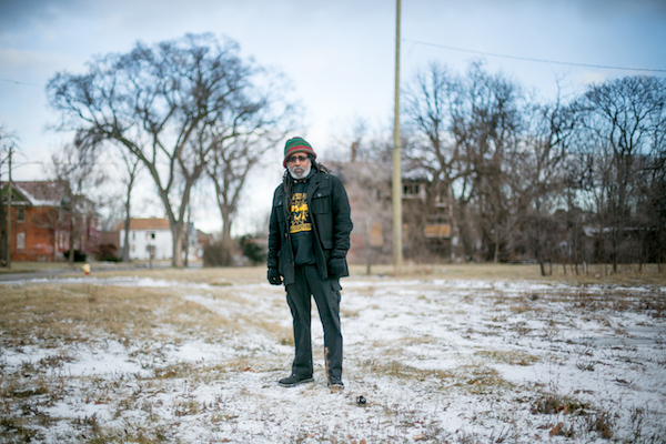 Malik Yakini at the site of the soon-to-be-constructed Detroit People's Food Co-op