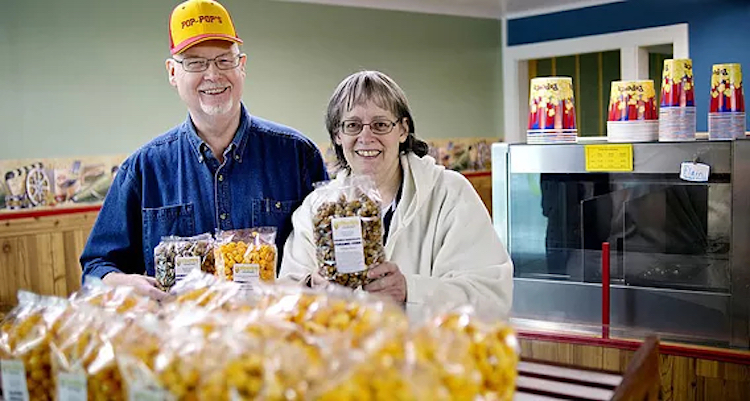 Gene and Patricia McFarland, owners of Pop-Pop’s Gourmet Popcorn