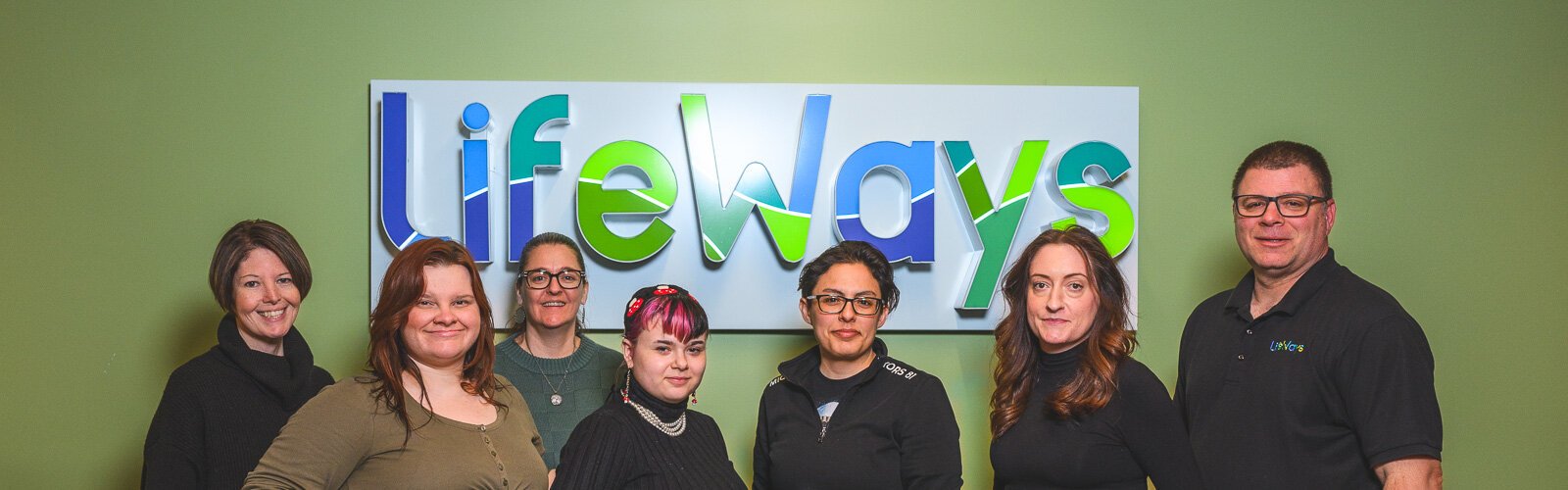 LifeWays staff:  Alicia Swisher (L), Kali Stanton, Lisa Schultz, Dee Geisenhaver, Connie Lopez, Reta Edger, and Chad Surque.