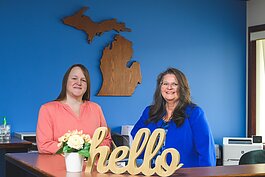 Shelby Coolbaugh, administrative assistant for the Michigan Long Term Care Ombudsman Program (MLTCOP), and Salli Pung, state long term care omubdsman for MLTCOP.