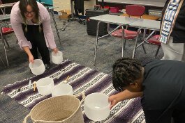 Harbor Lights Middle School students created a sound bath experience to help with relaxation and healing.