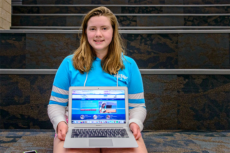 Caitlin Finerty, a student at Bloomfield Hills High School, takes online summer courses to get ahead