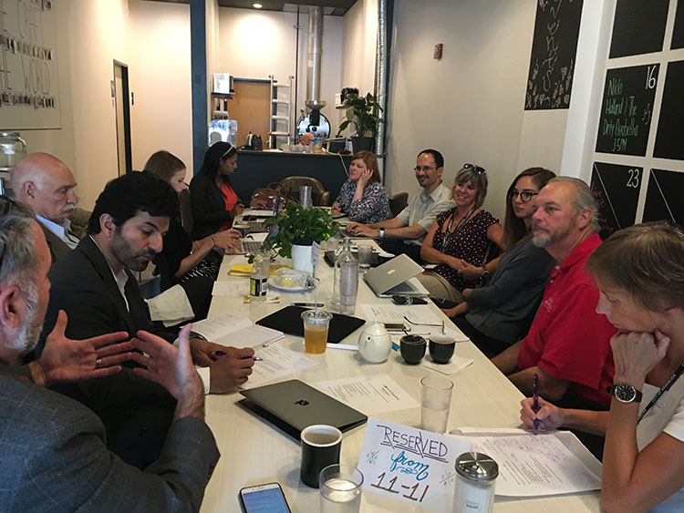 On the Ground Dearborn’s editorial advisory board, brainstorming story ideas at Common Grace Coffee 