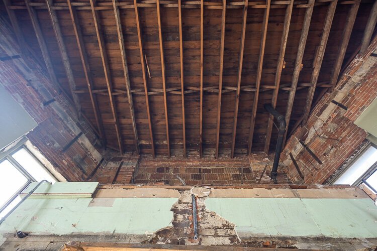 Steel beams and wooden rafters will be refurbished and left open