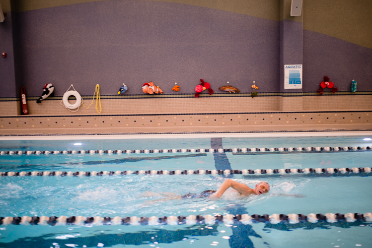 A swimmer laps at Rochester Hills OPC.
