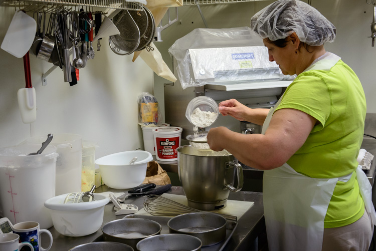 Preparing tarts in Polanka's kitchen.  Photos by Doug Coombe.
