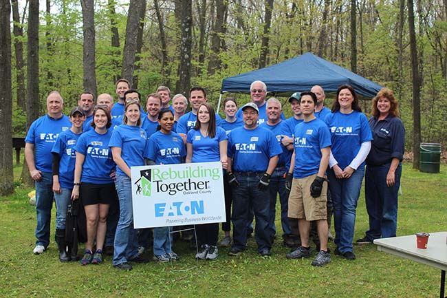 Eaton volunteers in Southfield. Photo courtesy Rebuilding Together Oakland County.  