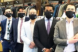 The #MichiganStrong masks at The Suit Depot