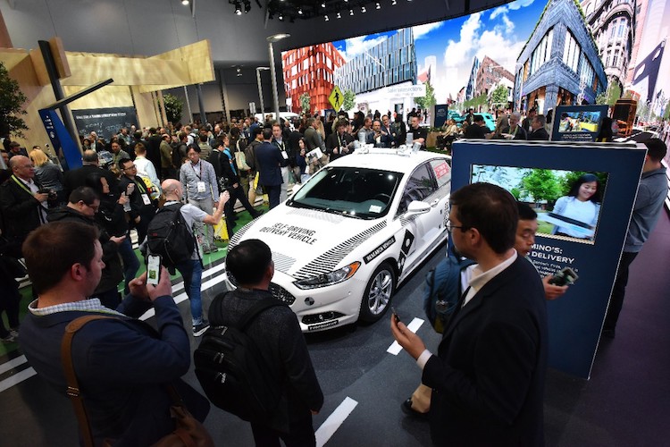 Ford’s Living Street display at CES 2018 showcases the City of Tomorrow. 