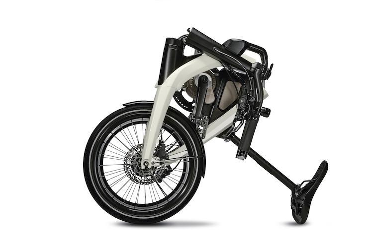 One version of the GM eBike folds to a compact size.
