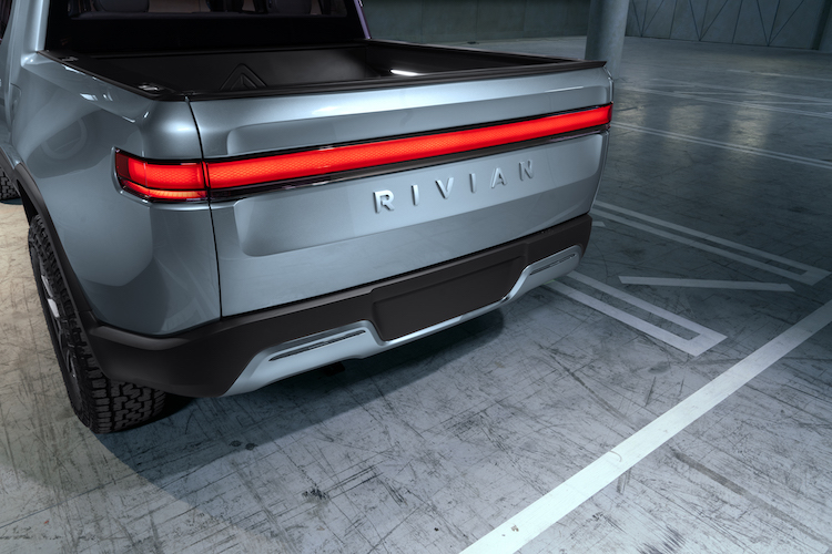 The Rivian R1T is an electric pickup truck that seats five passengers.