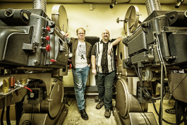Mike White and Rob St Mary in the Redford Projection Booth