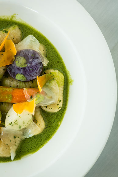 Forest Grill's Parmesan Gnocchi with Lardo and Stinging Nettle Soup 2
