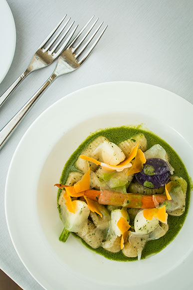Forest Grill's Parmesan Gnocchi with Lardo and Stinging Nettle Soup 3