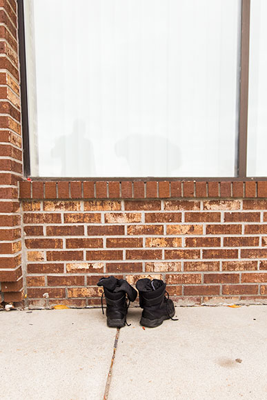 Shoes left outside of a Macomb County mosque