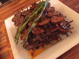 Bourbon teriyaki mushrooms, one of GreenSpace Cafe's signature dishes