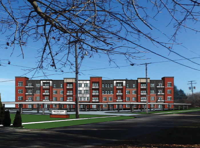 A rendering of District Lofts in Milford