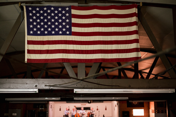 American flag in the rafters