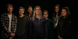 Dr. Lisa Grunewald, photography teacher at Henry Ford II High School, with Meaghan Drohan, Kaden Rucinski, Ryan Shaner, Caitlin Schneider, Kaitlyn Price and Adam Williams.