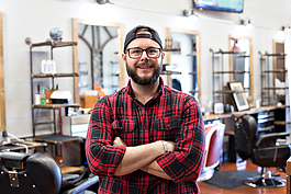 Ryan Dietiker, owner of Forefathers Grooming, is relying on his community to get his small business through COVID-19 closures.