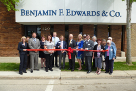The ribbon cutting at the new Benjamin F. Edwards and Co. offices. 