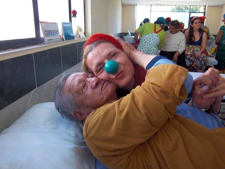 Dr. Kim Palka on trip in Ecuador with other naturopaths doing clowning, which she learned through The Gesundheit Institute, founded by Hunter Doherty "Patch" Adams.
