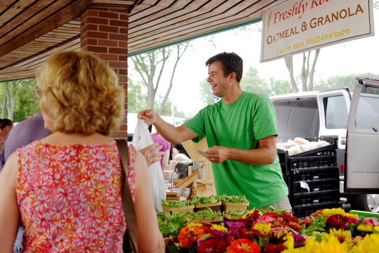 Midland's farmers market on a busy summer weekend