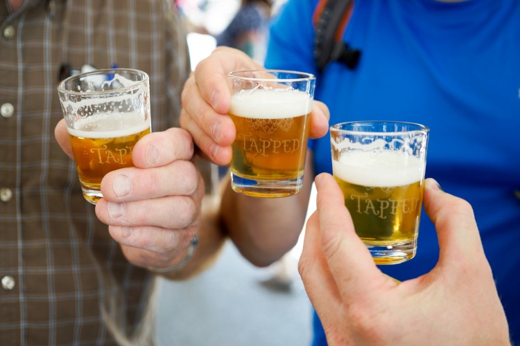 Patrons at Tapped Beer Festival during summer 2017