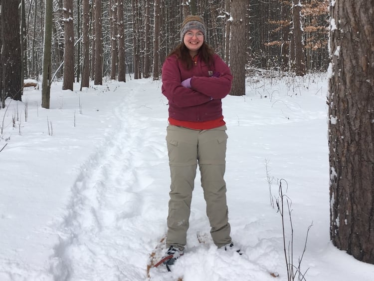Students learn outdoor recreation activities like snowshoeing 