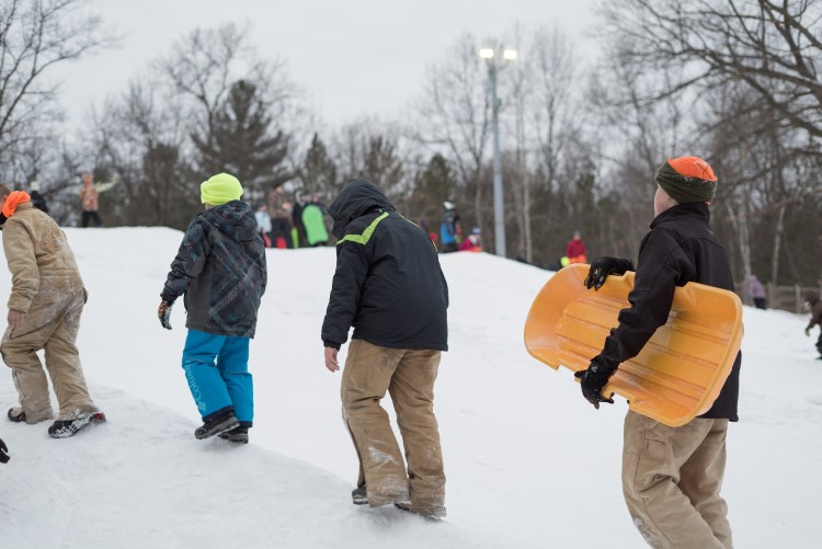 Weekend sledding fun at City Forest