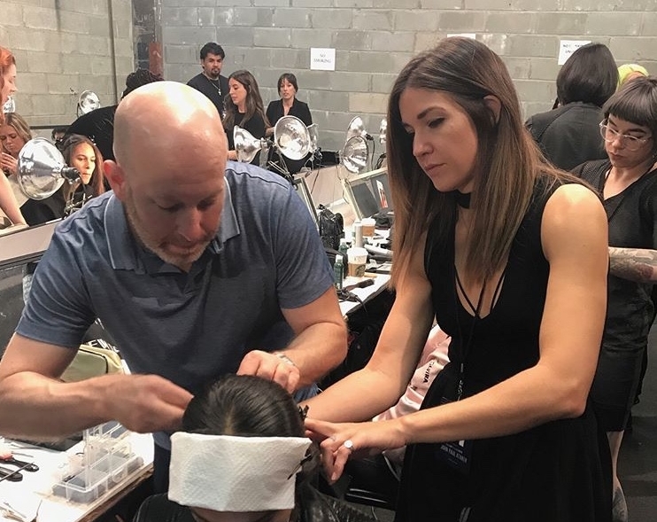 Kelli Mason working at New York Fashion Week