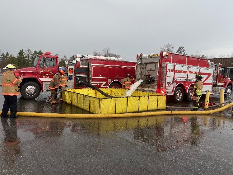 Storing water at a fire scene