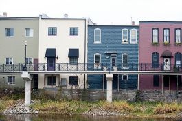 The boardwalk in Portland made upper floor housing possible for more buildings