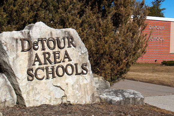 DeTour Area Schools has an island school in its district.