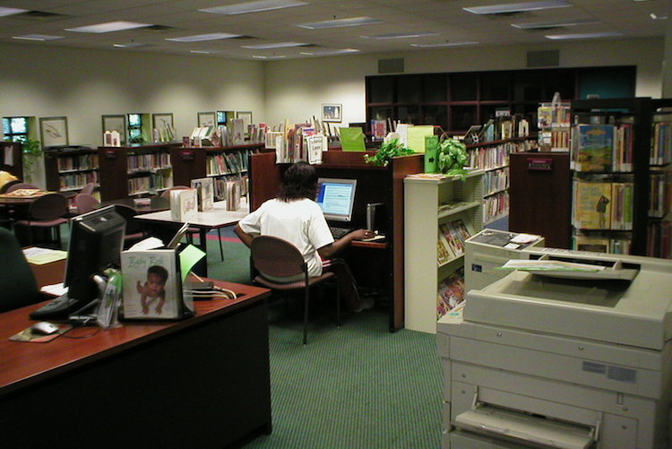 In addition to books, movies and CDs, the library also offers a dozen computers.