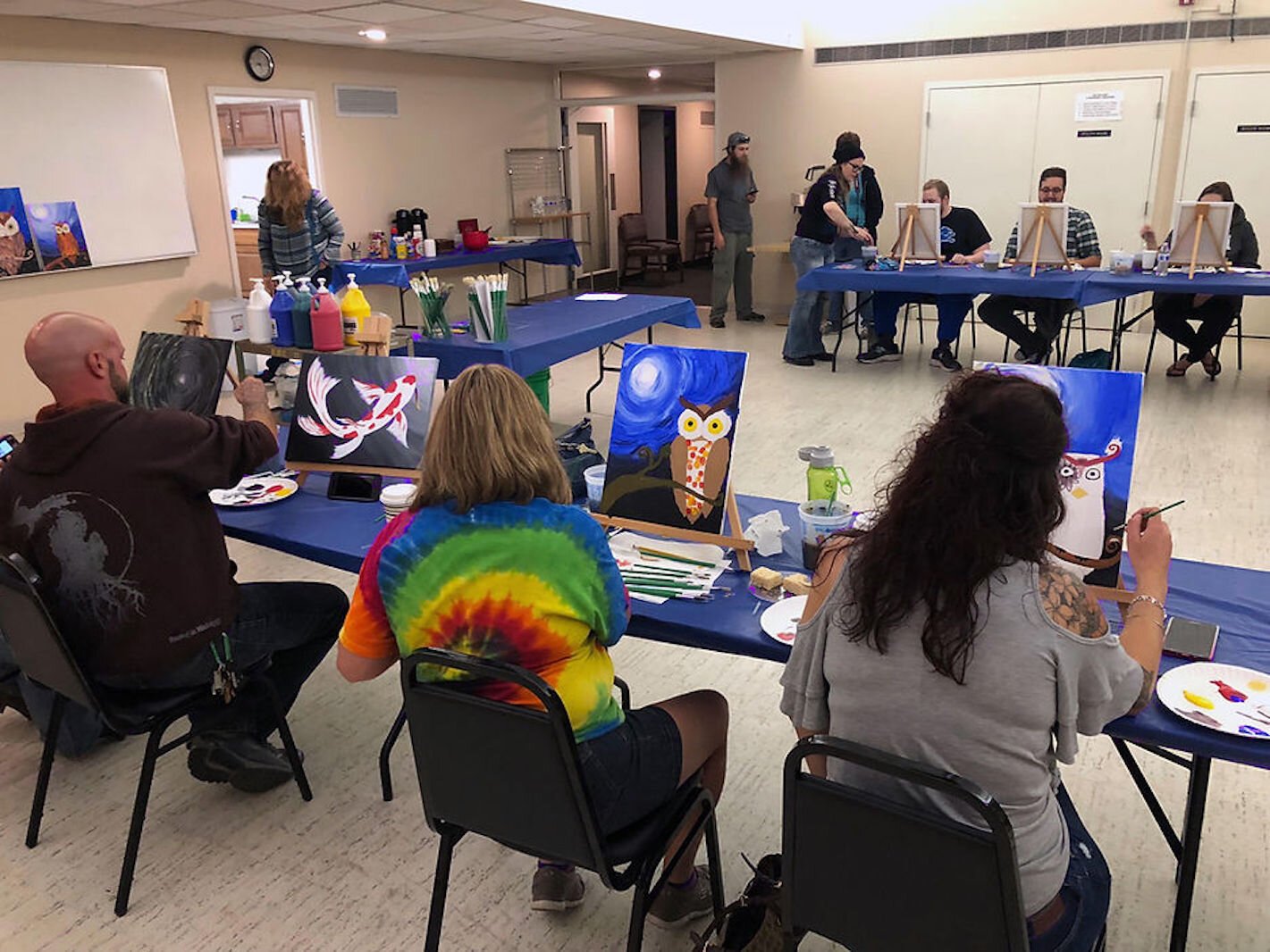 Coffee and Canvas, in which participants produce artwork, is among the personal growth, recreational, and community-building activities run by COPE Network.