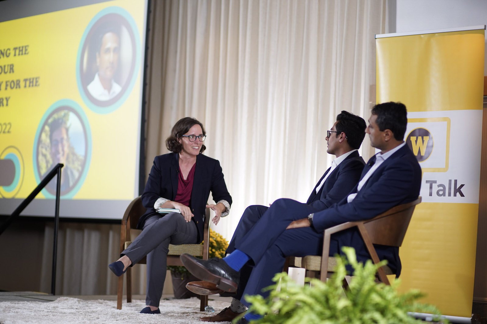 Dr. Lauren Foley, a WMU political science professor, moderated last Thursday's We Talk event featuring Eboo Patel and Manu Meel 