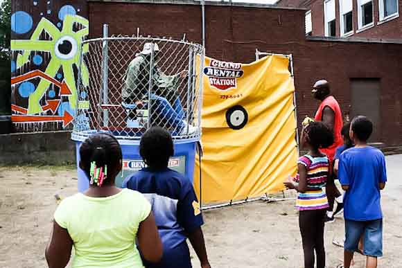 Dunk tank at Family Day Event