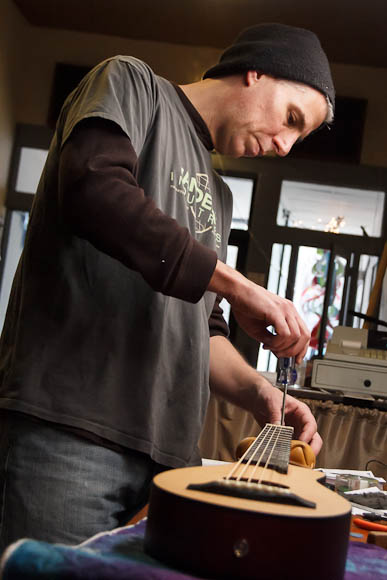 Jay Gavan makes instrument adjustments