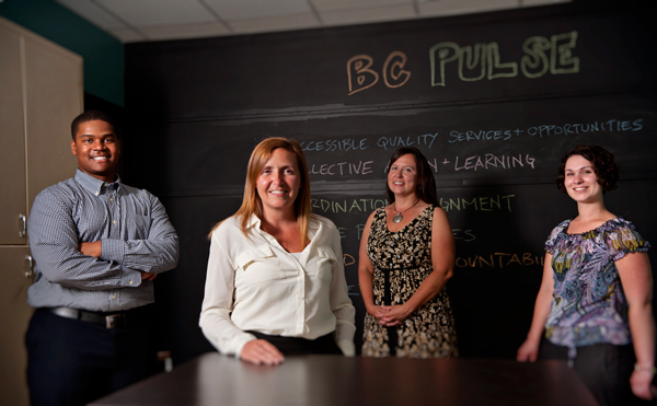 BC Pulse is from L to R: Andrew Tyus, Kathy Szenda Wilson, Maria Drawhorn, and Lyssa Howley