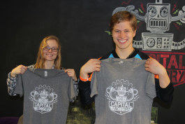 WMU students Katie Marshall and Ethan Archer at capital factory