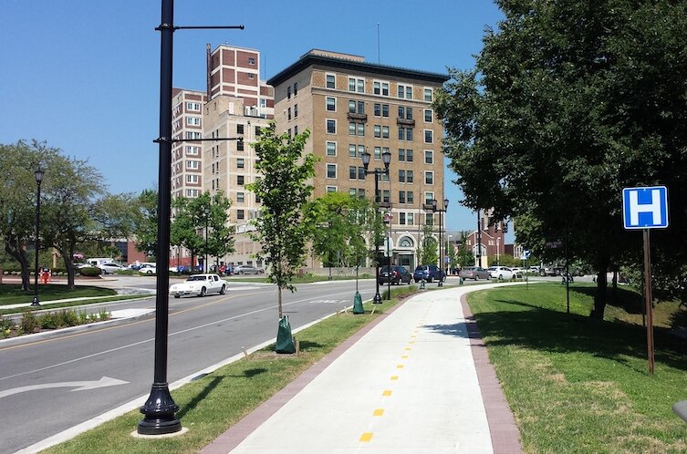South Bend's MLK Boulevard after two-way conversion